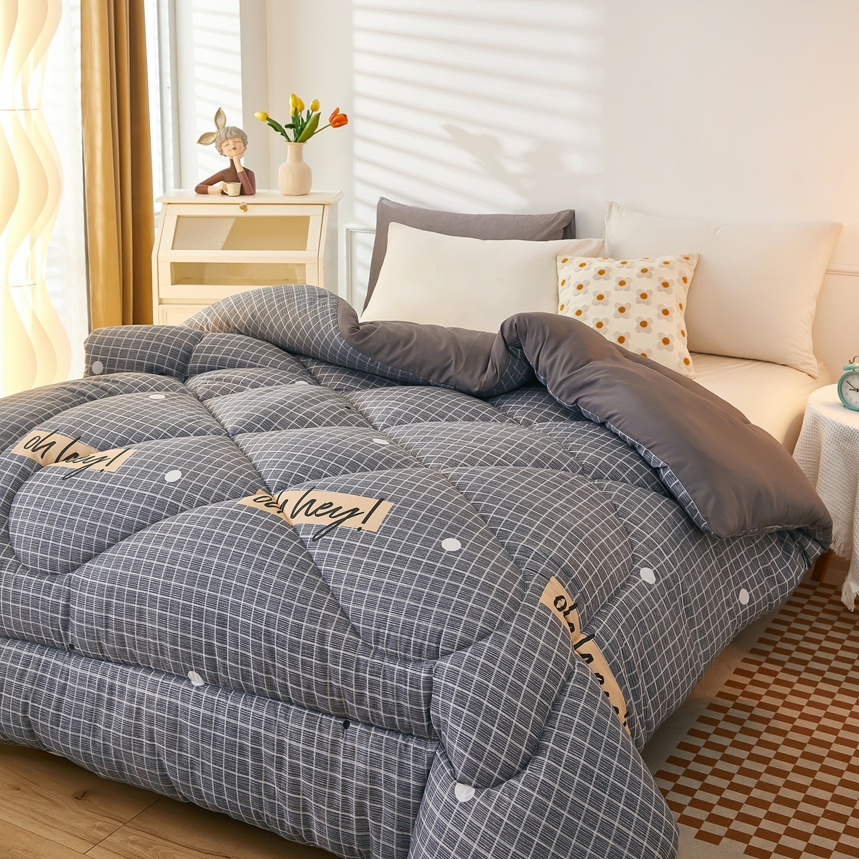 91家纺网 家纺一手货源 找家纺 （总）赢盛家纺 2025新款冬被被芯化纤被水洗棉学生宿舍被子