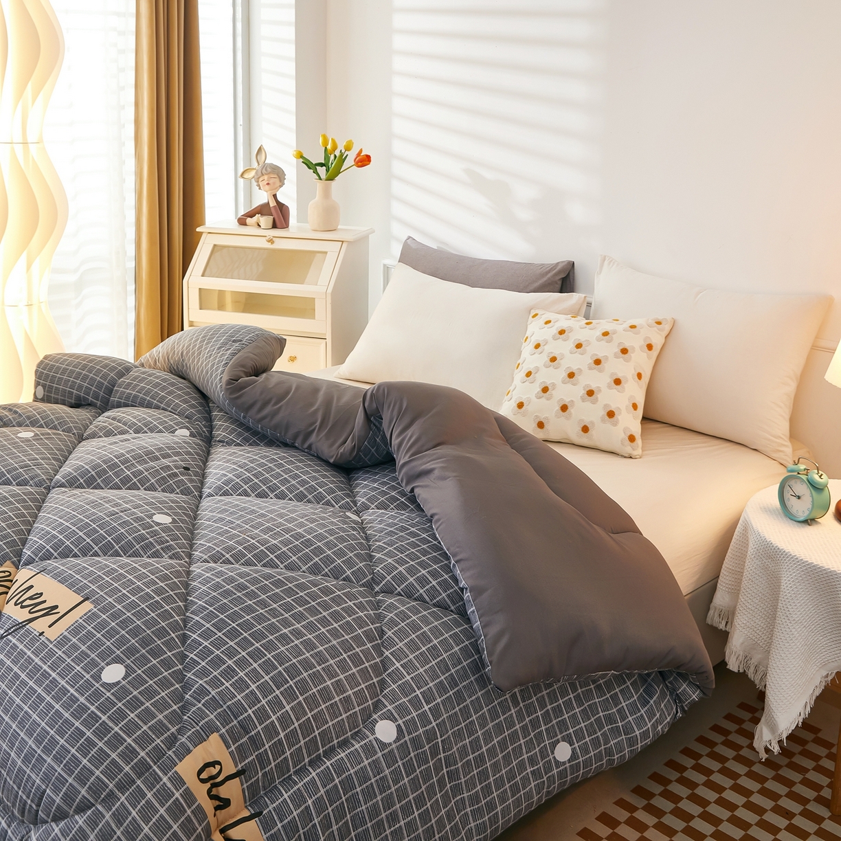 91家纺网 家纺一手货源 找家纺 （总）赢盛家纺 2025新款冬被被芯化纤被水洗棉学生宿舍被子