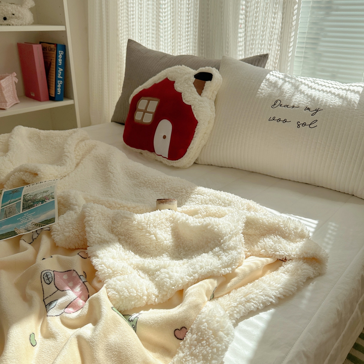 91家纺网 家纺一手货源 找家纺 六巷胡同 2025新款INS卡通A类牛奶绒羊羔绒毛毯毯子 周末宠物园