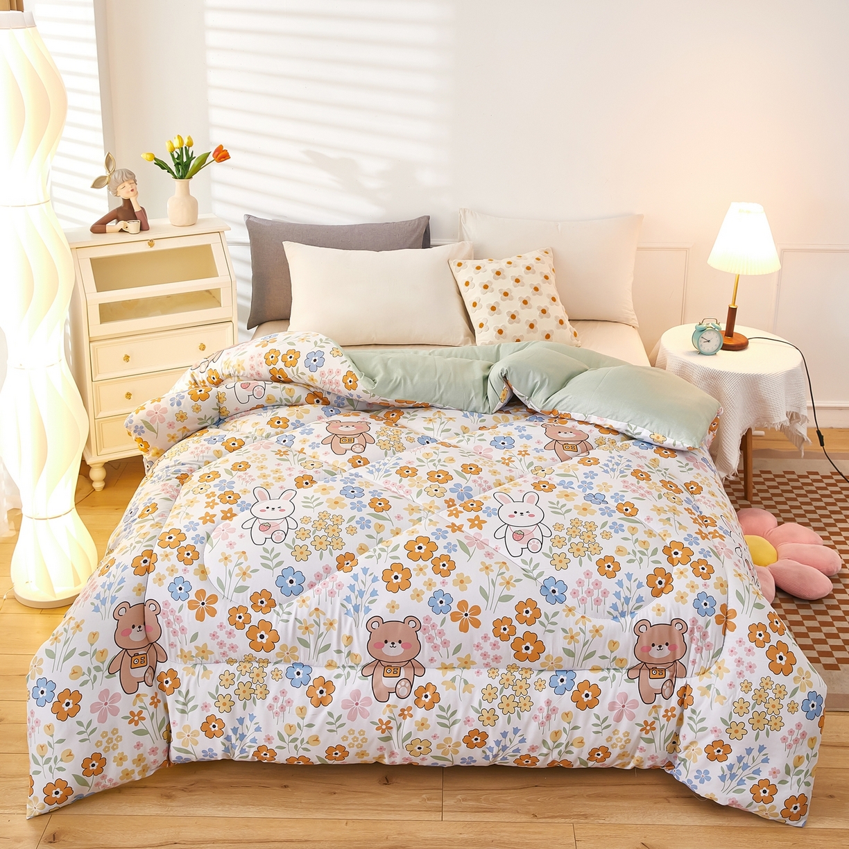 赢盛家纺 2025新款冬被被芯化纤被水洗棉学生宿舍被子 情意正浓