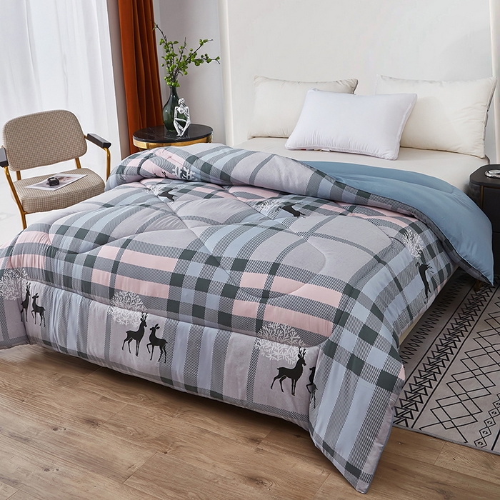 赢盛家纺 2025新款冬被被芯化纤被水洗棉学生宿舍被子 时尚格子