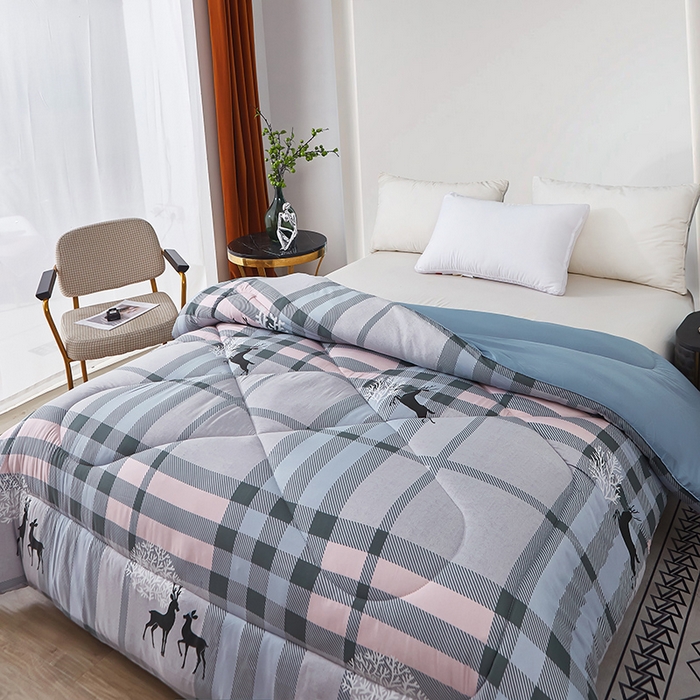 91家纺网 家纺一手货源 找家纺 赢盛家纺 2025新款冬被被芯化纤被水洗棉学生宿舍被子 时尚格子