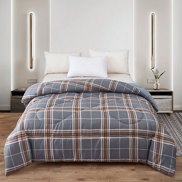 赢盛家纺 2025新款冬被被芯化纤被水洗棉学生宿舍被子 英伦时尚