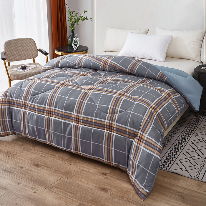 91家纺网 家纺一手货源 找家纺 赢盛家纺 2025新款冬被被芯化纤被水洗棉学生宿舍被子 英伦时尚