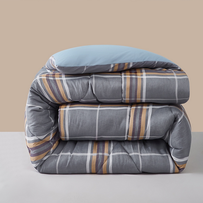 91家纺网 家纺一手货源 找家纺 赢盛家纺 2025新款冬被被芯化纤被水洗棉学生宿舍被子 英伦时尚