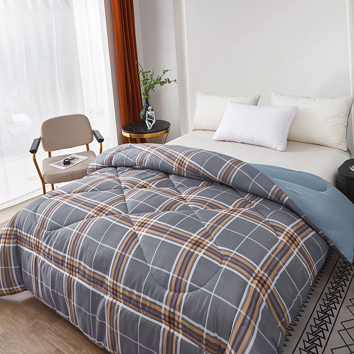 91家纺网 家纺一手货源 找家纺 赢盛家纺 2025新款冬被被芯化纤被水洗棉学生宿舍被子 英伦时尚