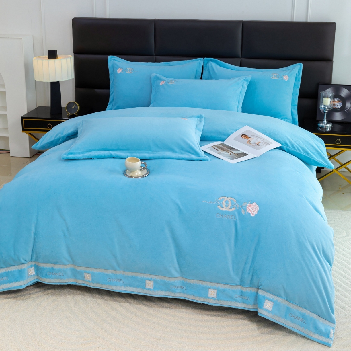 91家纺网 家纺一手货源 找家纺 优姿家纺 2025新款75D全光慕丝绒保暖四件套-贵族生活 贵族生活-天兰