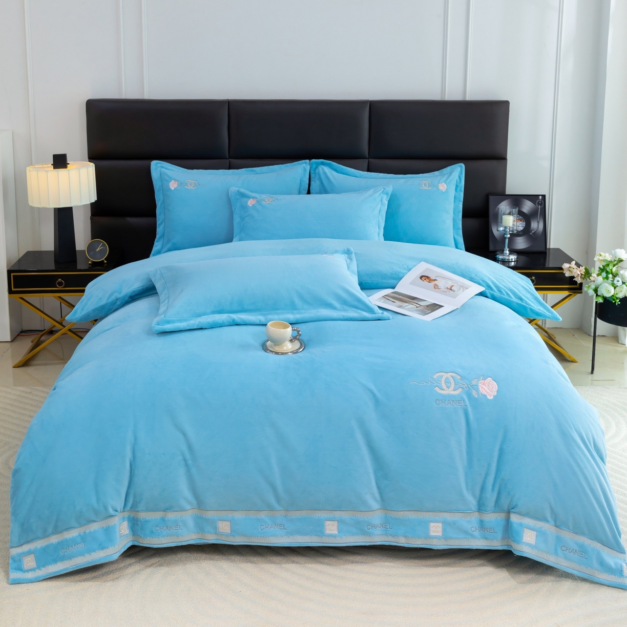 91家纺网 家纺一手货源 找家纺 优姿家纺 2025新款75D全光慕丝绒保暖四件套-贵族生活 贵族生活-天兰