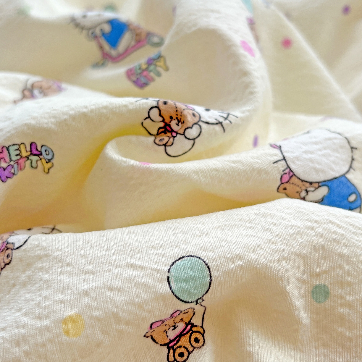 91家纺网 家纺一手货源 找家纺 （总）奈颜 2025新款三丽鸥爆款云感双层纱印花四件套学生宿舍三件套-含防伪吊牌-提供买家秀