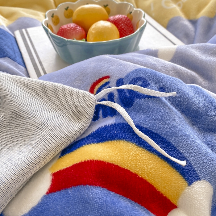 91家纺网 家纺一手货源 找家纺 宝薇 2025新款加厚保暖简约风小版印花牛奶绒四件套 满天星