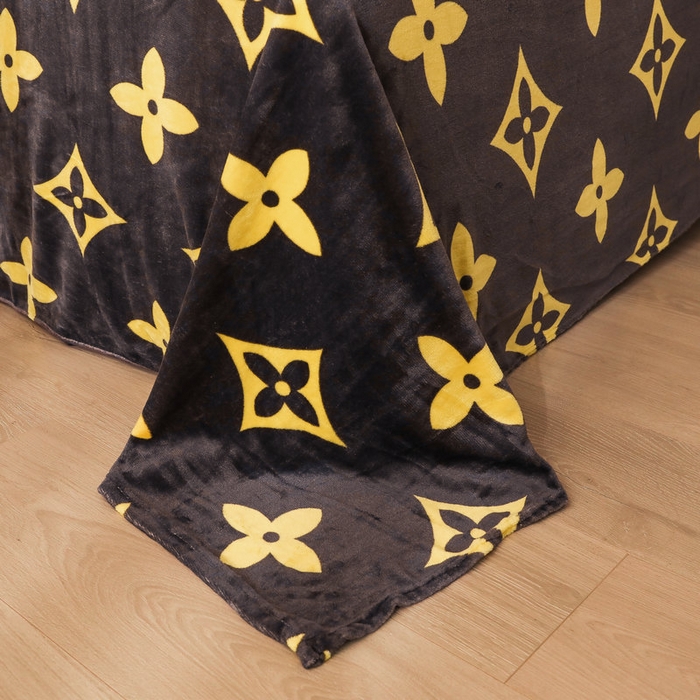 91家纺网 家纺一手货源 找家纺 宝薇 2025新款加厚保暖简约风小版印花牛奶绒四件套 大咖