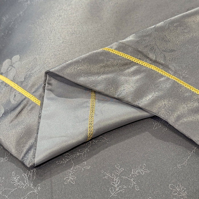 91家纺网 家纺一手货源 找家纺 栩裕纺织 2025新款提花宋锦缎四件套 莫斯灰