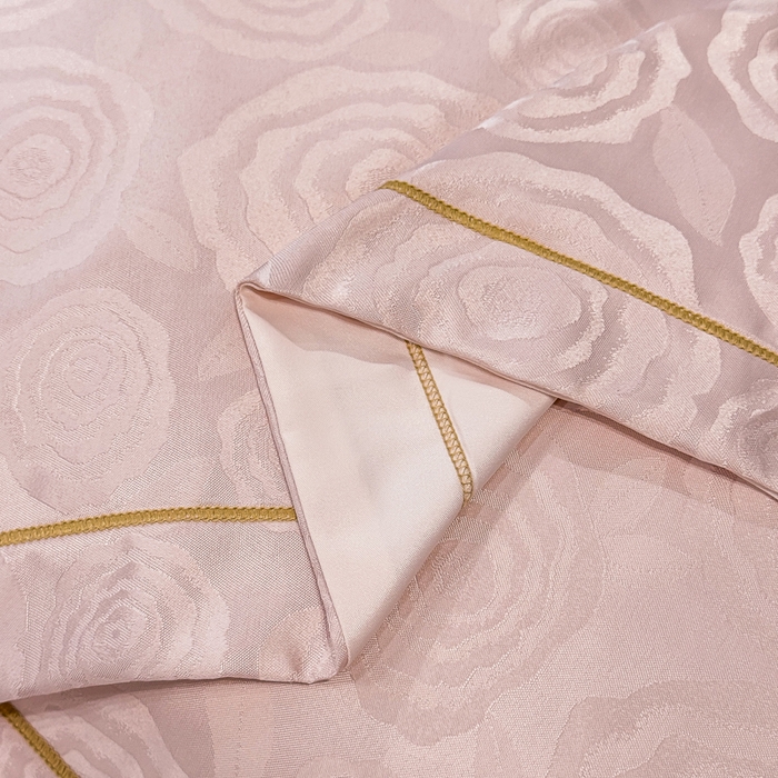 91家纺网 家纺一手货源 找家纺 栩裕纺织 2025新款提花宋锦缎四件套 香蜜粉