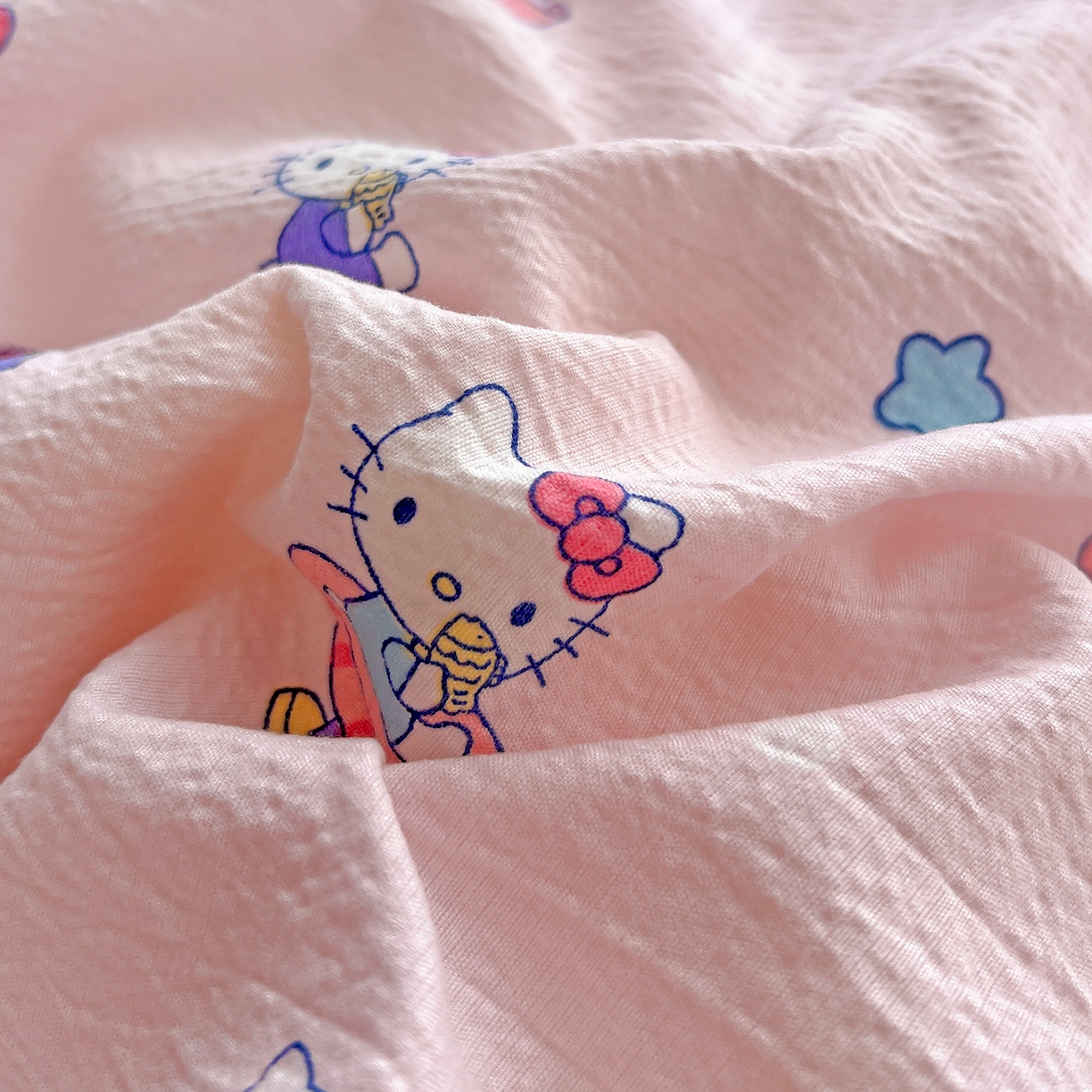 91家纺网 家纺一手货源 找家纺 奈颜 2025新款三丽鸥爆款云感双层纱印花四件套学生宿舍三件套-含防伪吊牌-提供买家秀 梦幻KT