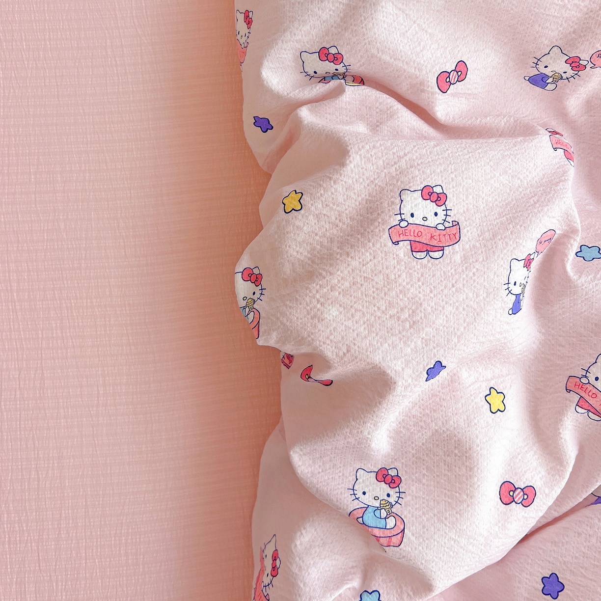 91家纺网 家纺一手货源 找家纺 奈颜 2025新款三丽鸥爆款云感双层纱印花四件套学生宿舍三件套-含防伪吊牌-提供买家秀 梦幻KT