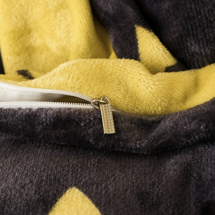 91家纺网 家纺一手货源 找家纺 宝薇 2025新款加厚保暖简约风小版印花牛奶绒四件套 大咖-黄