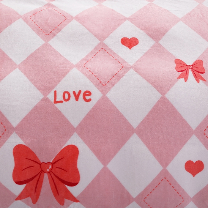 91家纺网 家纺一手货源 找家纺 宝薇 2025新款加厚保暖简约风小版印花牛奶绒四件套 蝴蝶结