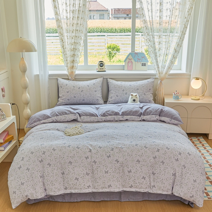 可思家纺 2025新款云感棉四件套 蝶影漫舞