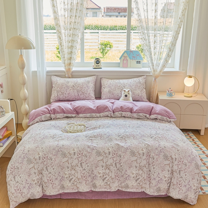 可思家纺 2025新款云感棉四件套 花之舞