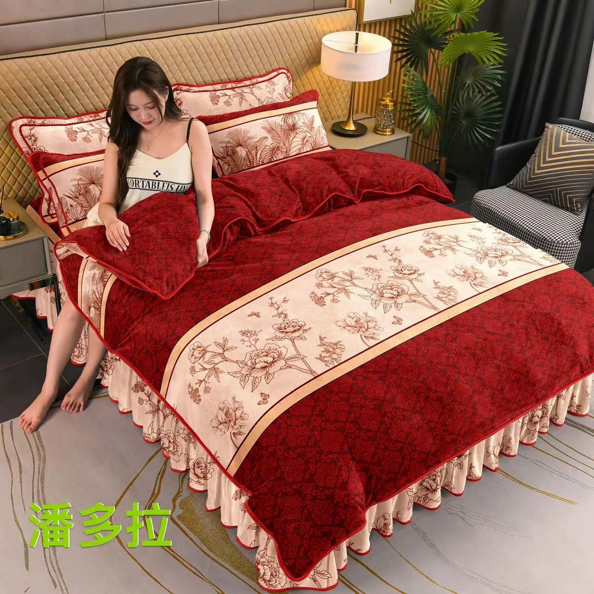 91家纺网 家纺一手货源 找家纺 （总）雨洋2025新款加厚保暖8.5斤牛奶绒金貂婴儿绒四件套