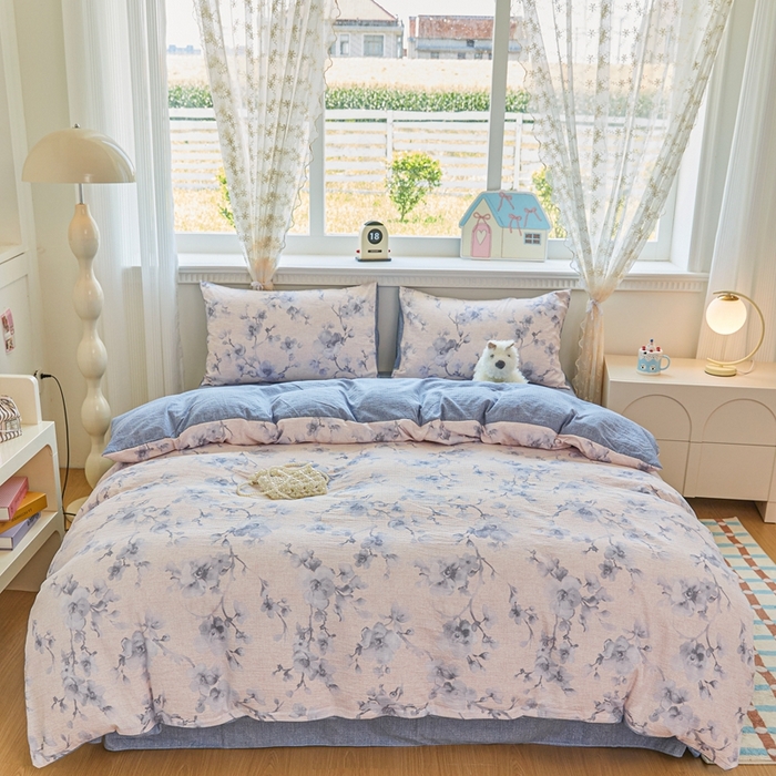 可思家纺 2025新款云感棉四件套 沐雪