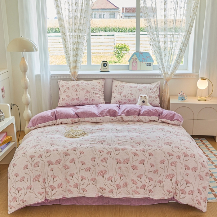 可思家纺 2025新款云感棉四件套 蒲公英