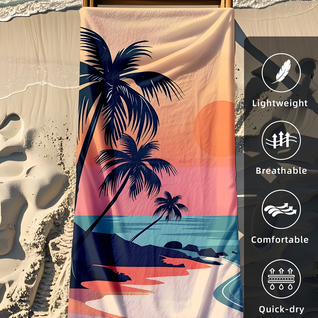 91家纺网 家纺一手货源 找家纺 轩贝雅 2025新款Pod 全托管 半托花型定制沙滩巾 04 90*180cm