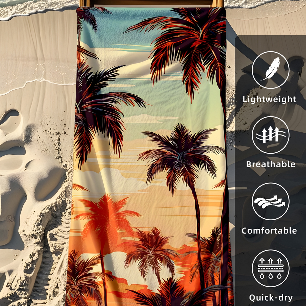 91家纺网 家纺一手货源 找家纺 轩贝雅 2025新款Pod 全托管 半托花型定制沙滩巾 05 70*150cm