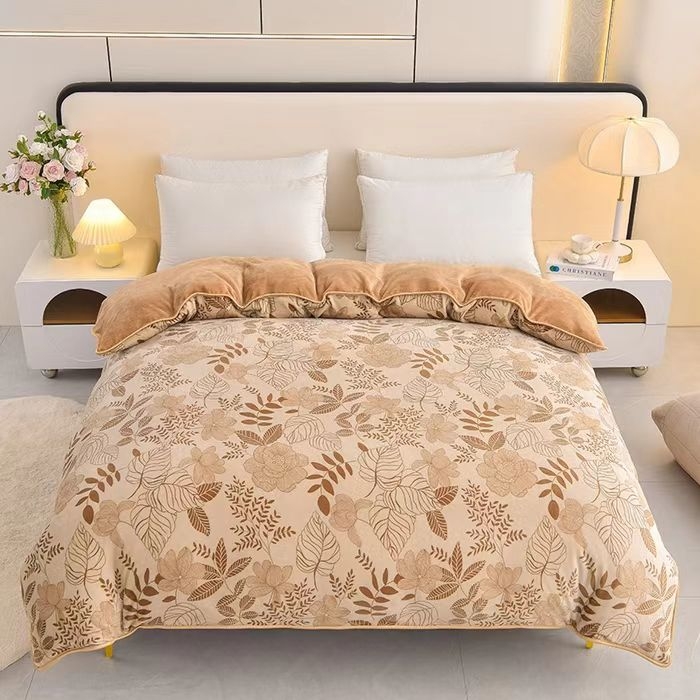 91家纺网 家纺一手货源 找家纺 （总）佳一 2025新款高克重印花牛奶绒单被套直播爆款电商爆款