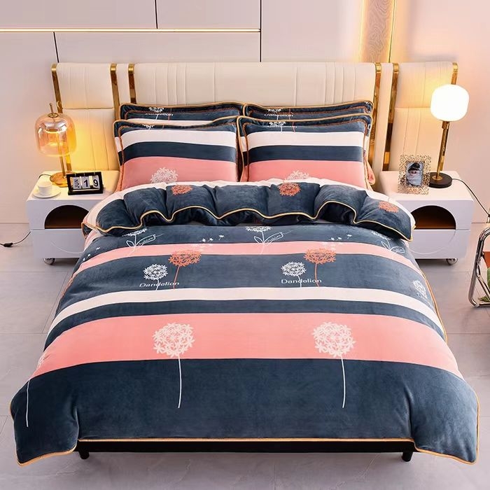 91家纺网 家纺一手货源 找家纺 （总）佳一 2025新款高克重印花牛奶绒单被套直播爆款电商爆款