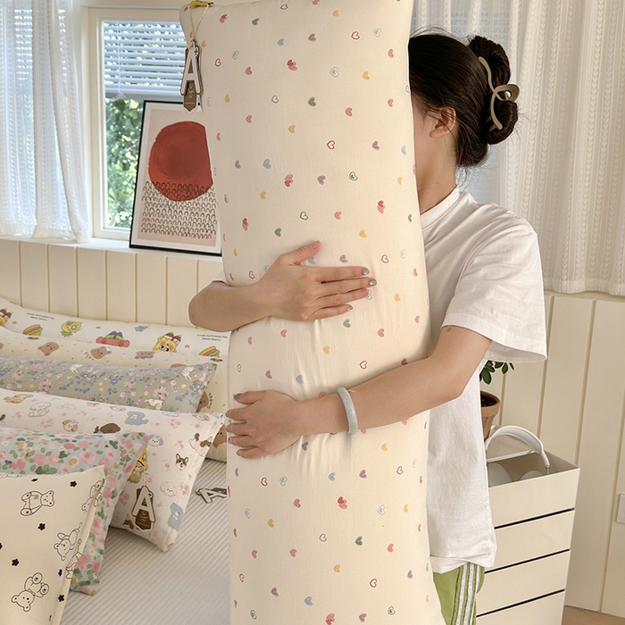 91家纺网 家纺一手货源 找家纺 （总）罗亿家纺 2025新款ins韩国卡通水洗棉大抱枕长条靠枕靠垫(小红书同款)