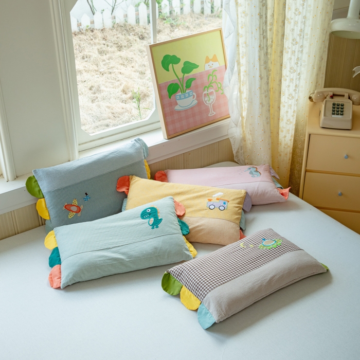 91家纺网 家纺一手货源 找家纺 （总）卡芙芯类馆 2025新款全棉水洗棉贴布绣卡通枕芯枕头