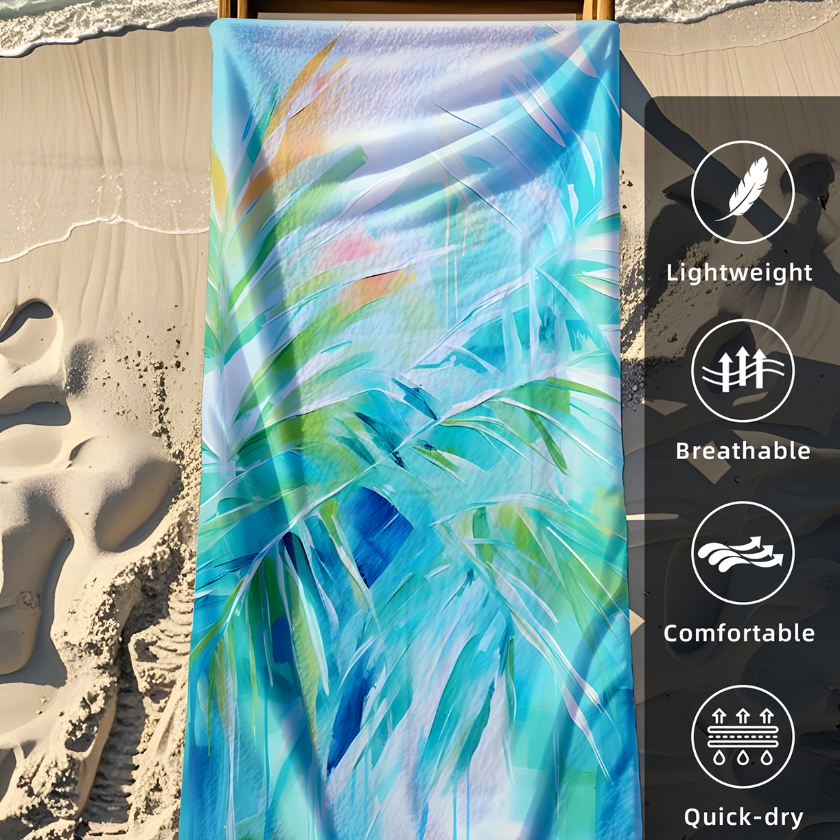 91家纺网 家纺一手货源 找家纺 轩贝雅 2025新款Pod 全托管 半托花型定制沙滩巾 08 80*160cm