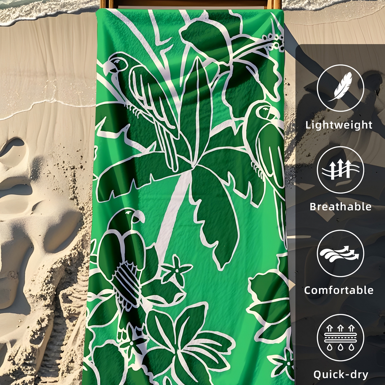 91家纺网 家纺一手货源 找家纺 轩贝雅 2025新款Pod 全托管 半托花型定制沙滩巾 09 70*150cm