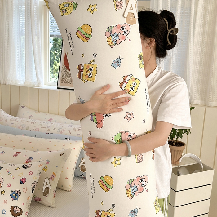 罗亿家纺 2025新款ins韩国卡通水洗棉大抱枕长条靠枕靠垫(小红书同款) 小海绵