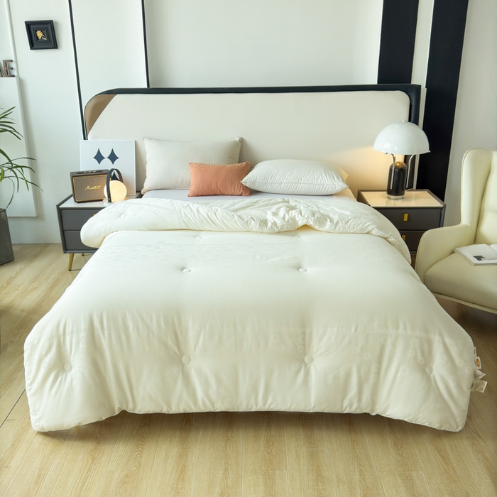 91家纺网 家纺一手货源 找家纺 （总）卡芙芯类馆 2025新款全棉60支玫瑰提花-蚕蛹羊绒被被子被芯