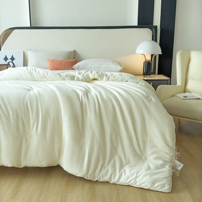 91家纺网 家纺一手货源 找家纺 （总）卡芙芯类馆 2025新款全棉60支玫瑰提花-蚕蛹羊绒被被子被芯