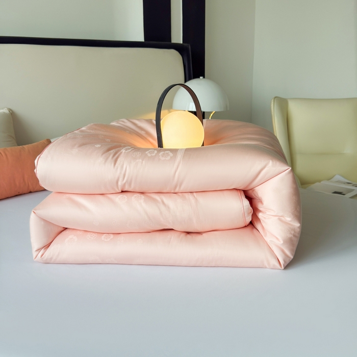 卡芙芯类馆 2025新款全棉60支玫瑰提花-蚕蛹羊绒被被子被芯 玫瑰-粉