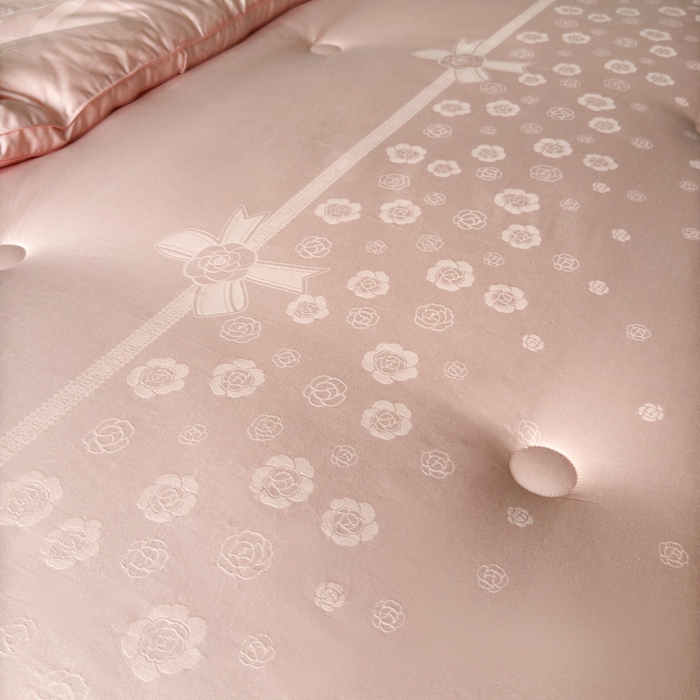 91家纺网 家纺一手货源 找家纺 卡芙芯类馆 2025新款全棉60支玫瑰提花-蚕蛹羊绒被被子被芯 玫瑰-粉