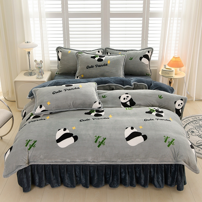 91家纺网 家纺一手货源 找家纺 （总）牵依2025新牛奶绒法兰绒四件套直播爆款