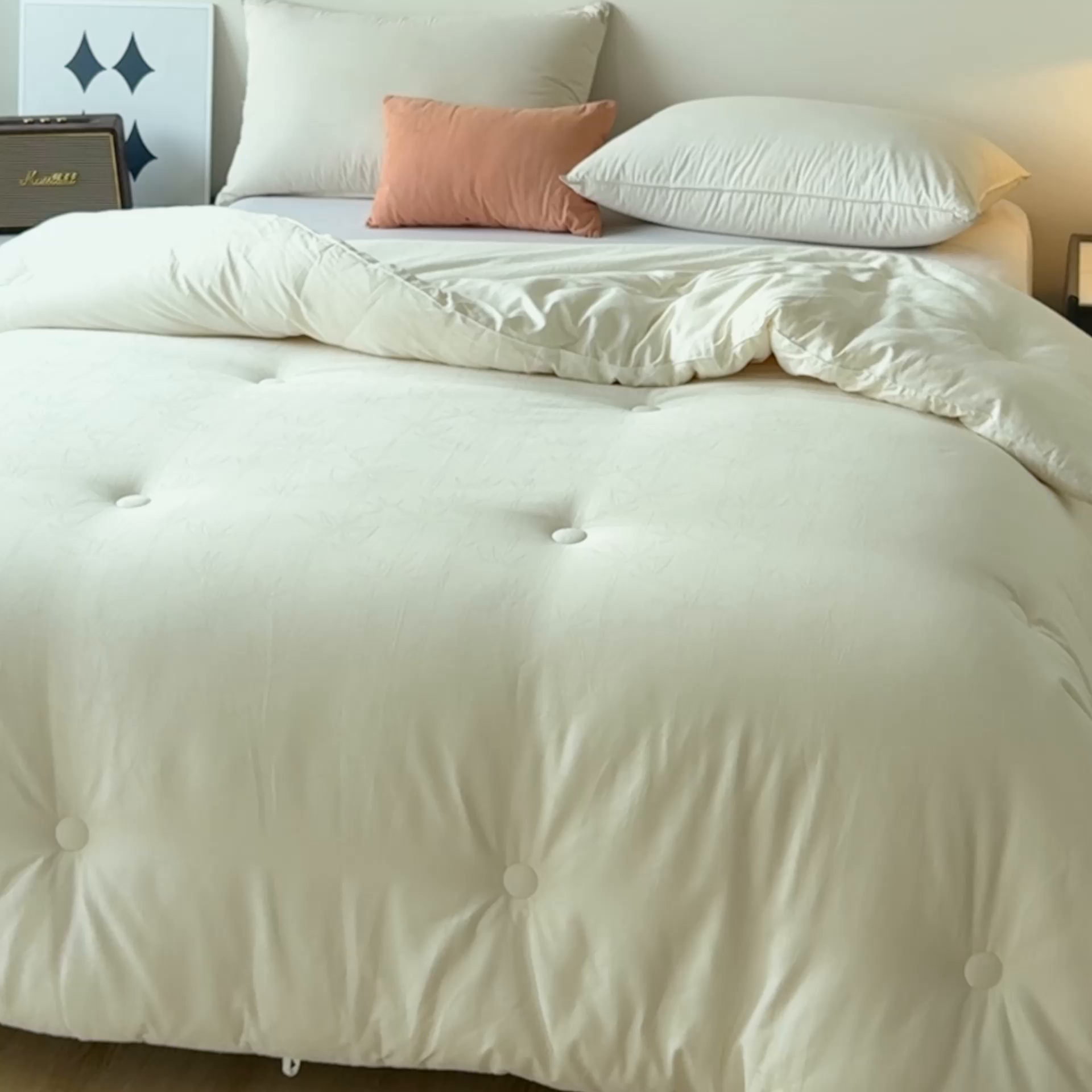 91家纺网 家纺一手货源 找家纺 （总）卡芙芯类馆 2025新款全棉60支竹子提花大豆被被子被芯