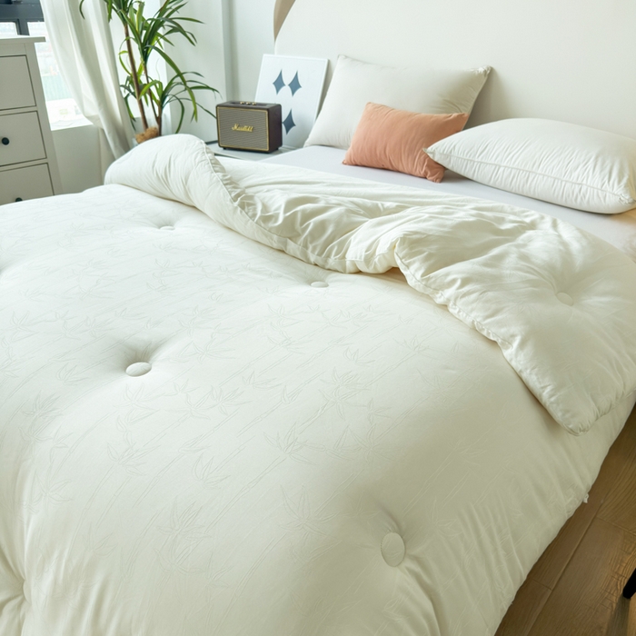 91家纺网 家纺一手货源 找家纺 （总）卡芙芯类馆 2025新款全棉60支竹子提花大豆被被子被芯