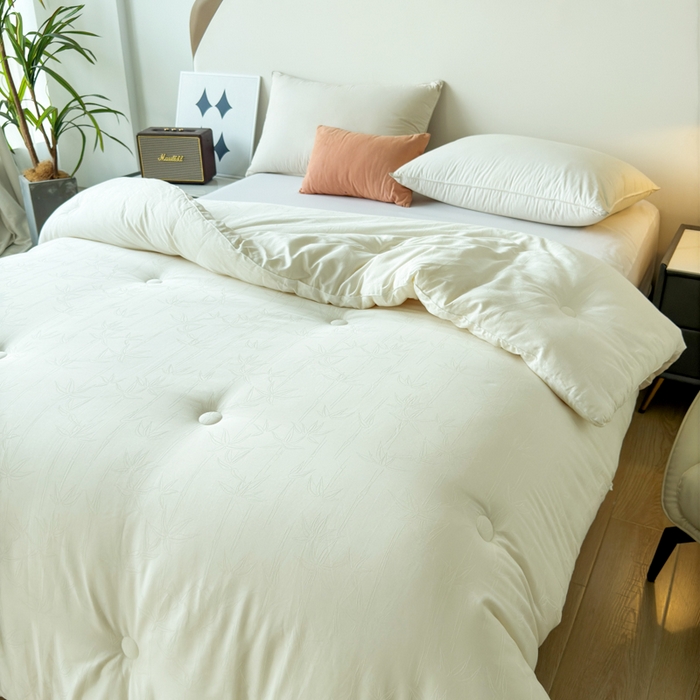 91家纺网 家纺一手货源 找家纺 （总）卡芙芯类馆 2025新款全棉60支竹子提花大豆被被子被芯