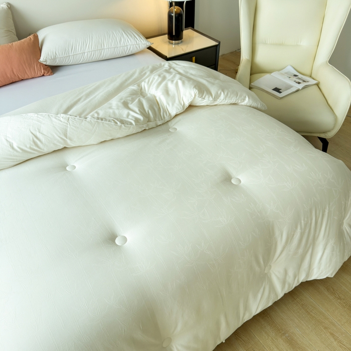 91家纺网 家纺一手货源 找家纺 （总）卡芙芯类馆 2025新款全棉60支竹子提花大豆被被子被芯