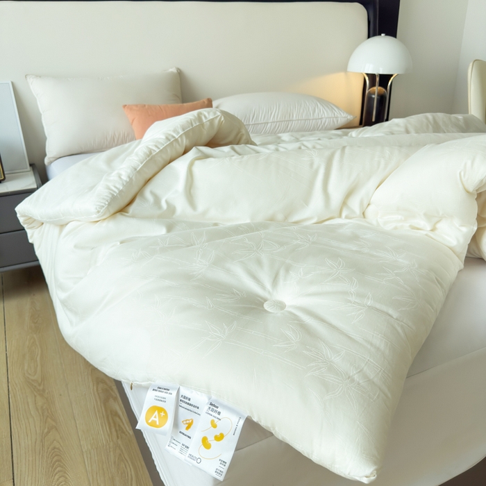 91家纺网 家纺一手货源 找家纺 （总）卡芙芯类馆 2025新款全棉60支竹子提花大豆被被子被芯