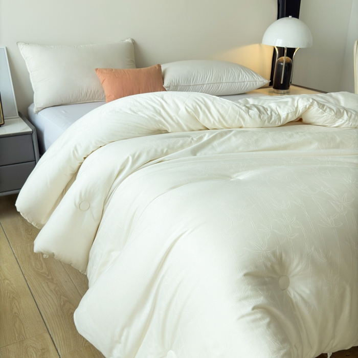 91家纺网 家纺一手货源 找家纺 （总）卡芙芯类馆 2025新款全棉60支竹子提花大豆被被子被芯