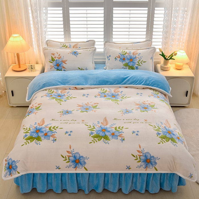 91家纺网 家纺一手货源 找家纺 （总）牵依2025新牛奶绒法兰绒四件套直播爆款