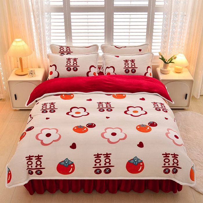 91家纺网 家纺一手货源 找家纺 （总）牵依2025新牛奶绒法兰绒四件套直播爆款