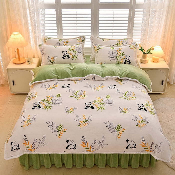 91家纺网 家纺一手货源 找家纺 （总）牵依2025新牛奶绒法兰绒四件套直播爆款