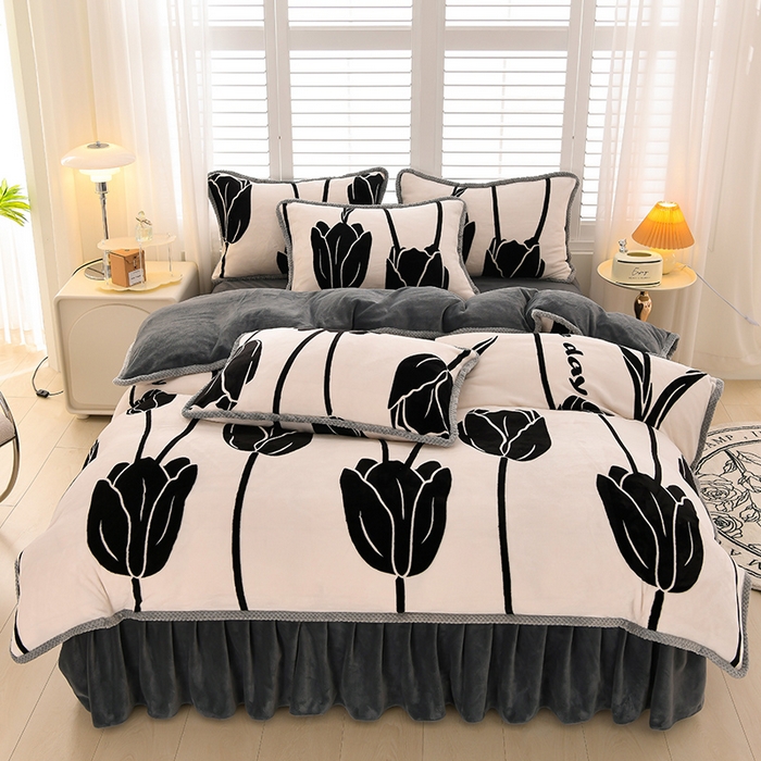 91家纺网 家纺一手货源 找家纺 （总）牵依2025新牛奶绒法兰绒四件套直播爆款